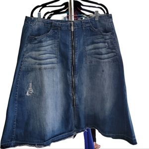 Lane Bryant Distressed Denim Skirt